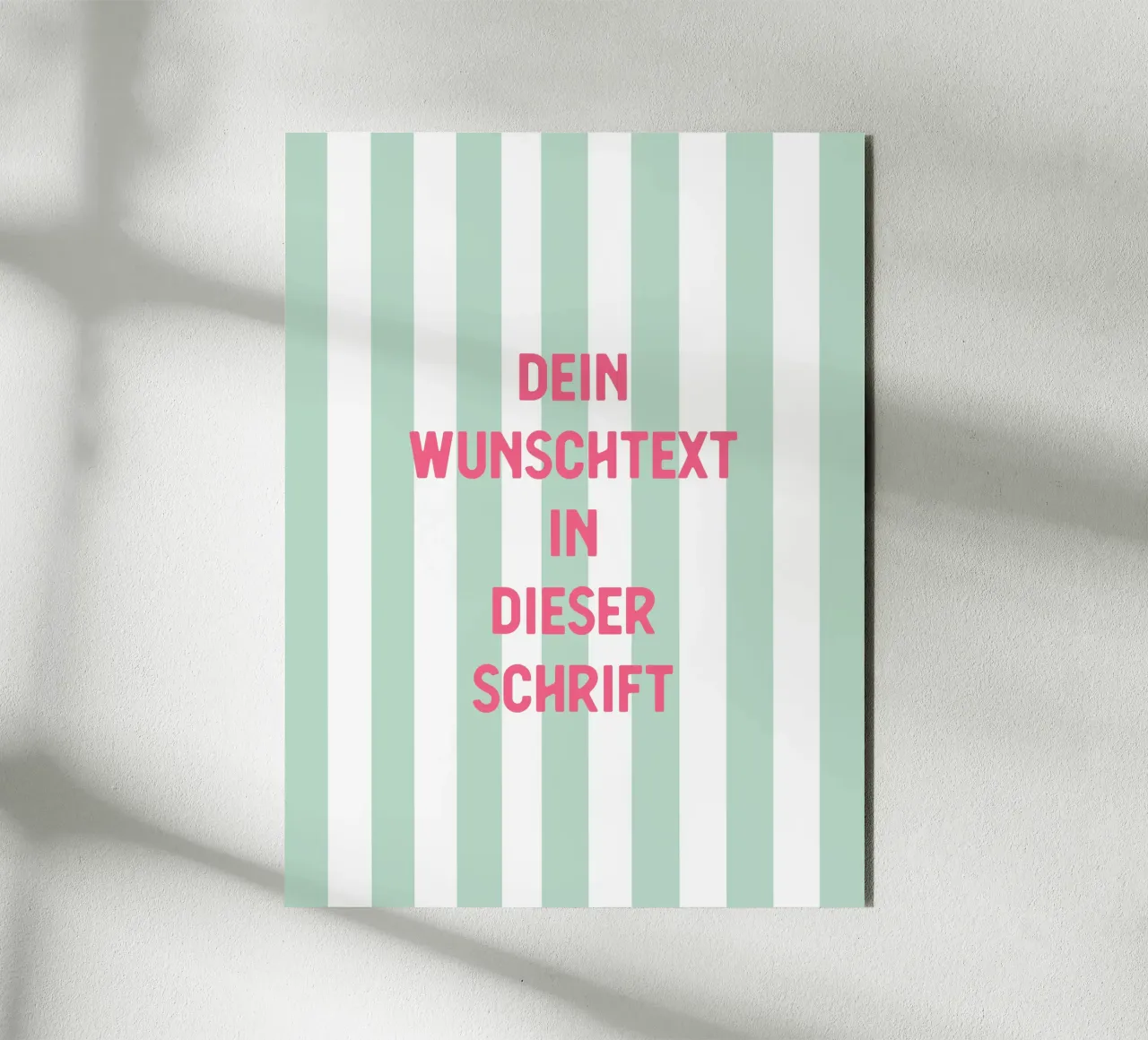 Wunschtext auf grünen Streifen alu-dibond by WORTSPIEL