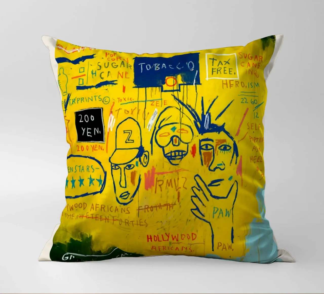 Basquiat "Hollywood Africans" Neo-espressionista culturale Ico cuscino da NorwesClub
