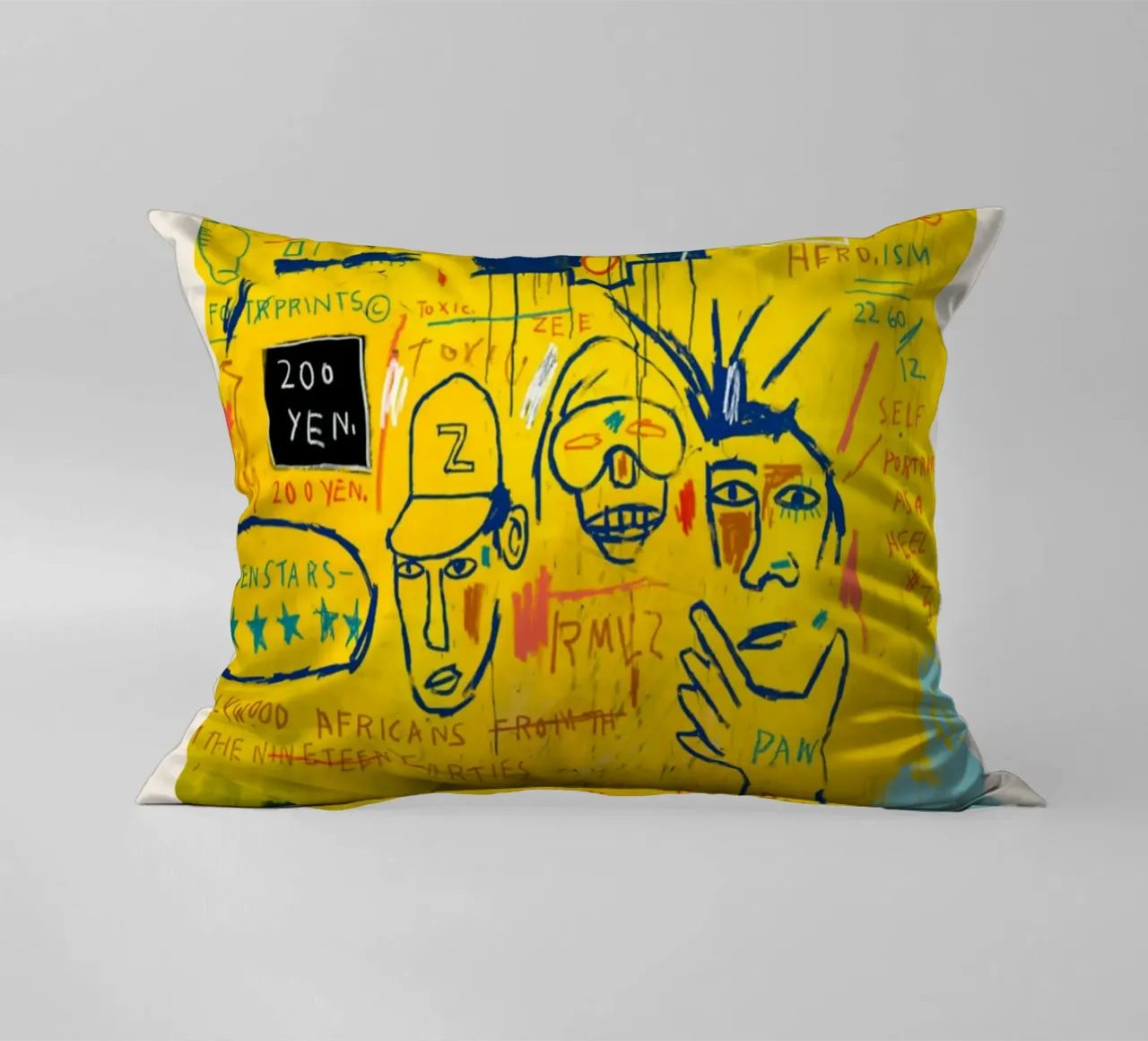 Basquiat "Hollywood Africans" Neo-espressionista culturale Ico cuscino da NorwesClub