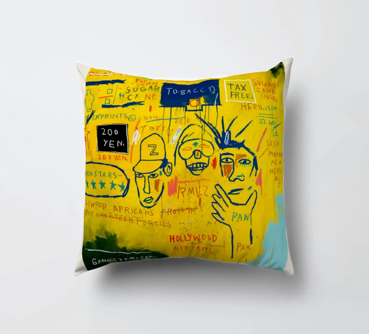 Basquiat "Hollywood Africans" Neo-espressionista culturale Ico cuscino da NorwesClub