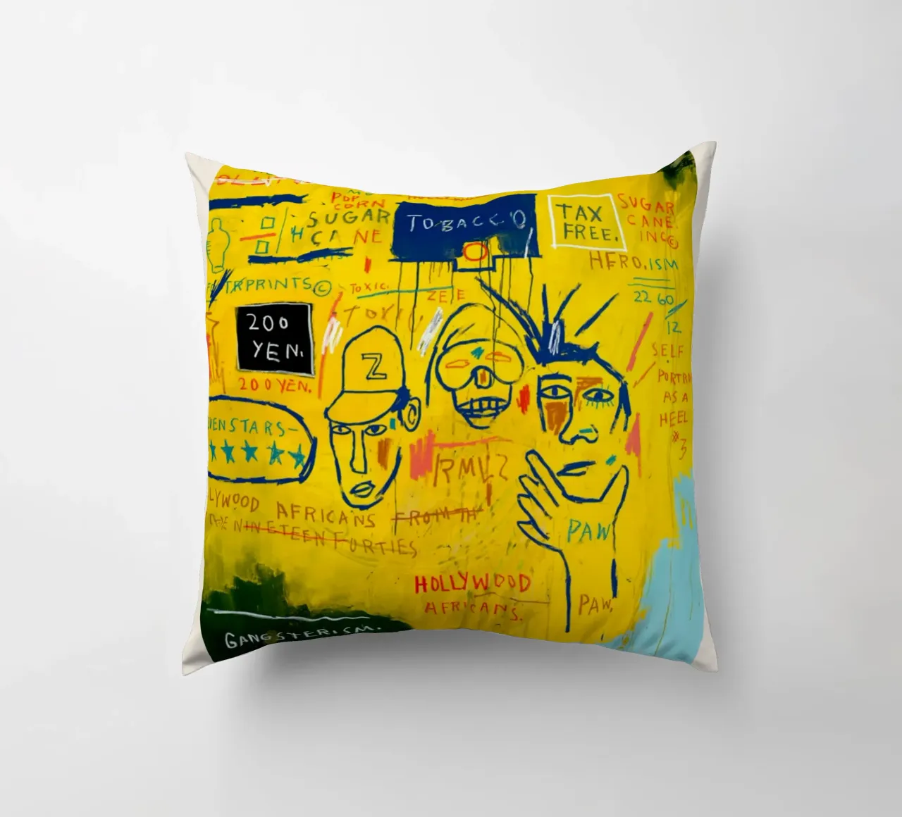 Basquiat "Hollywood Africans" Neo-espressionista culturale Ico cuscino da NorwesClub