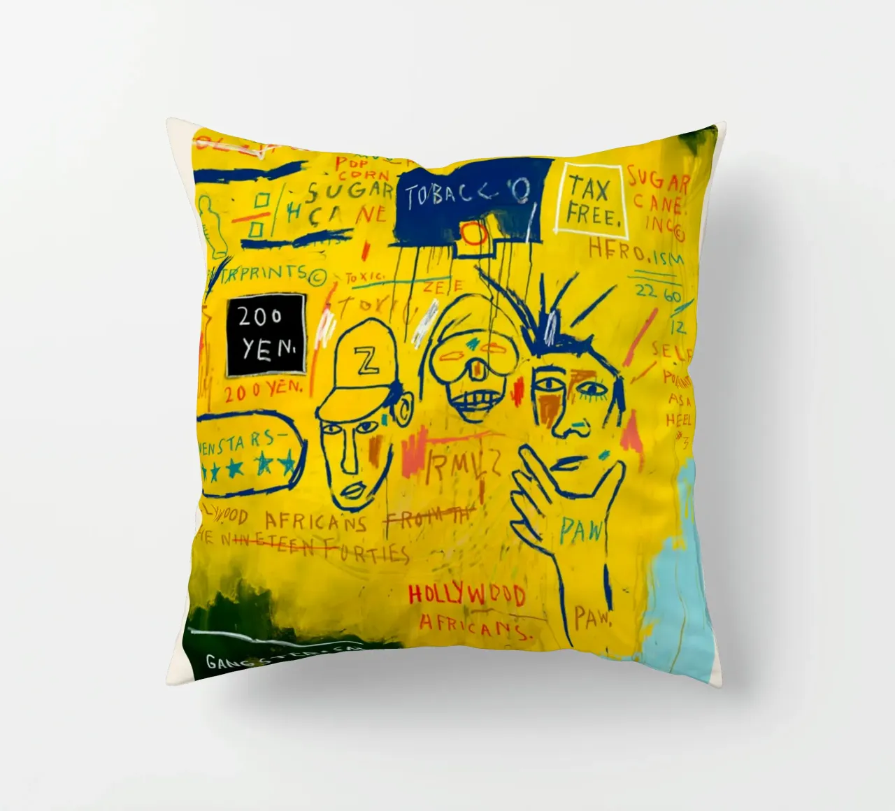 Basquiat "Hollywood Africans" Neo-espressionista culturale Ico cuscino da NorwesClub