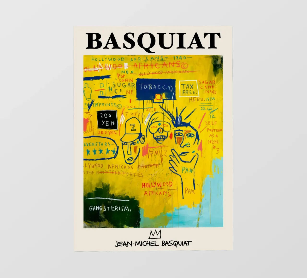 Basquiat "Hollywood Africans" Neo-espressionista culturale Ico telo in pvc da NorwesClub