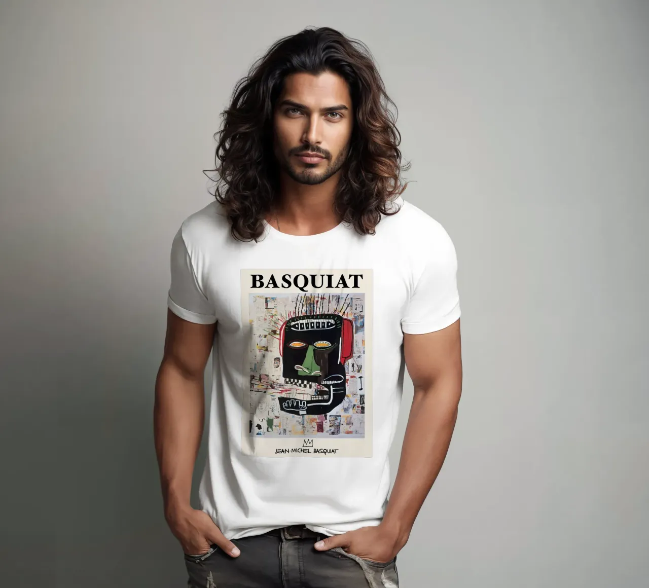 Basquiat "Untitled (Abstract Head)" Neo-Expressionist Rawnes t-shirt by NorwesClub