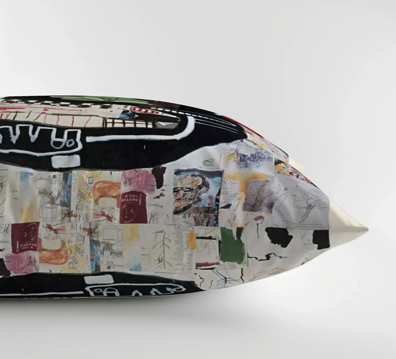 Basquiat "Untitled (Abstract Head)" Neo-Expressionist Rawnes decorative cushion by NorwesClub
