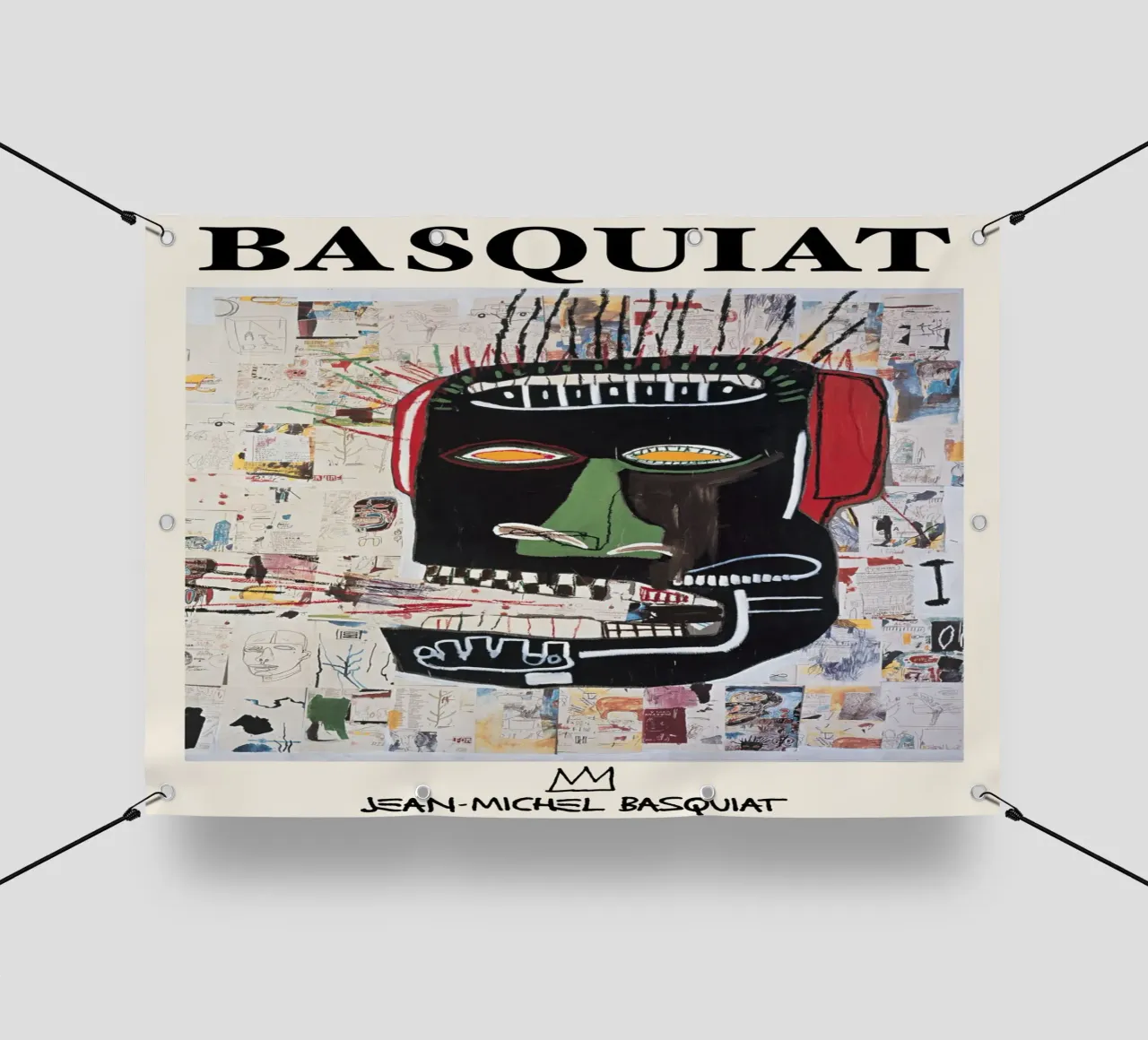 Basquiat "Senza titolo (testa astratta)" Neo-espressionista Rawnes telo in pvc da NorwesClub