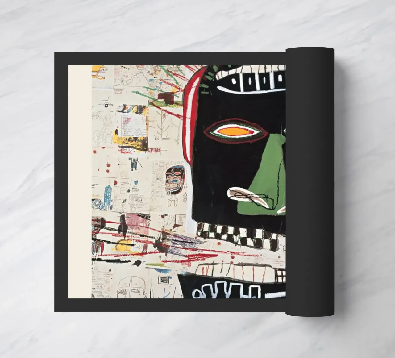 Basquiat "Untitled (Abstract Head)" Neo-Expressionist Rawnes doormat by NorwesClub