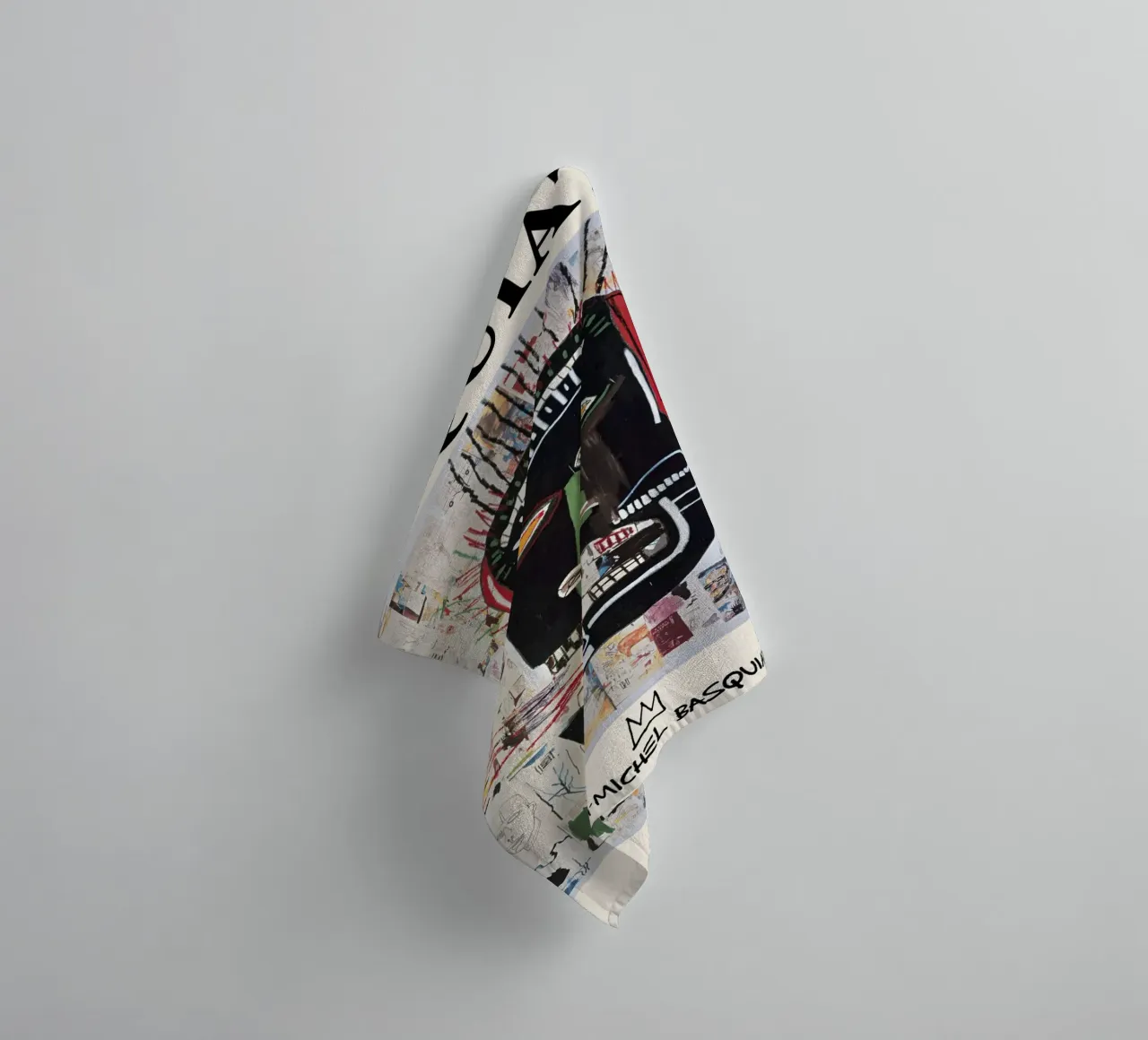 Basquiat "Untitled (Abstract Head)" Neo-Expressionist Rawnes towel by NorwesClub