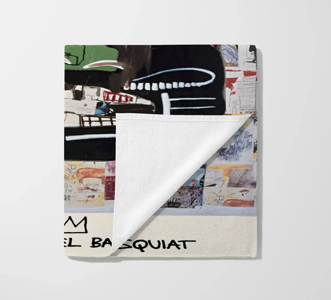 Basquiat "Untitled (Abstract Head)" Neo-Expressionist Rawnes beach towel by NorwesClub