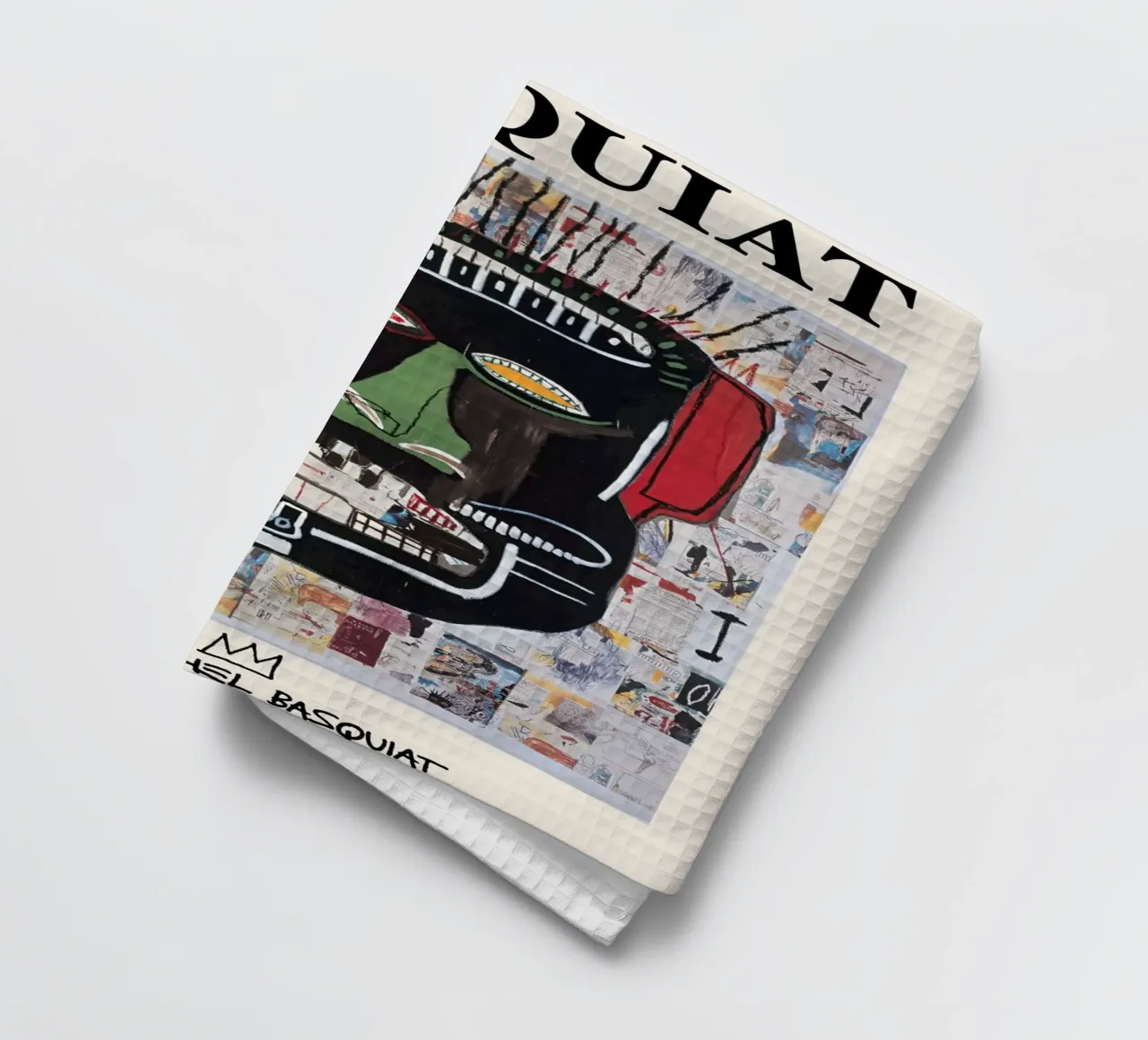 Basquiat "Untitled (Abstract Head)" Neo-Expressionist Rawnes tea towel by NorwesClub