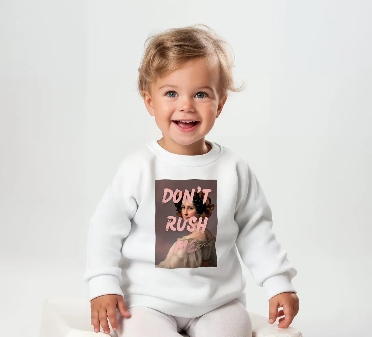 "Don't Rush Me" - Arte pop, remezcla clásica, empoderamiento, rosa sudadera de bebé de NorwesClub