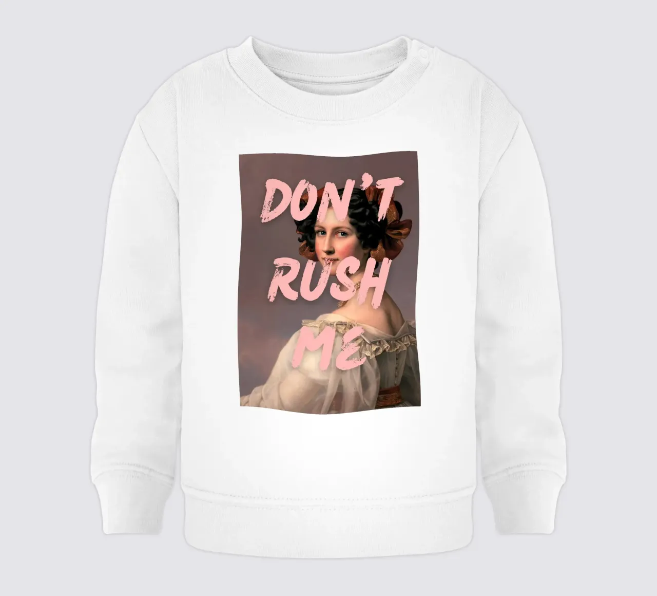 "Don't Rush Me" - Arte pop, remezcla clásica, empoderamiento, rosa sudadera de bebé de NorwesClub