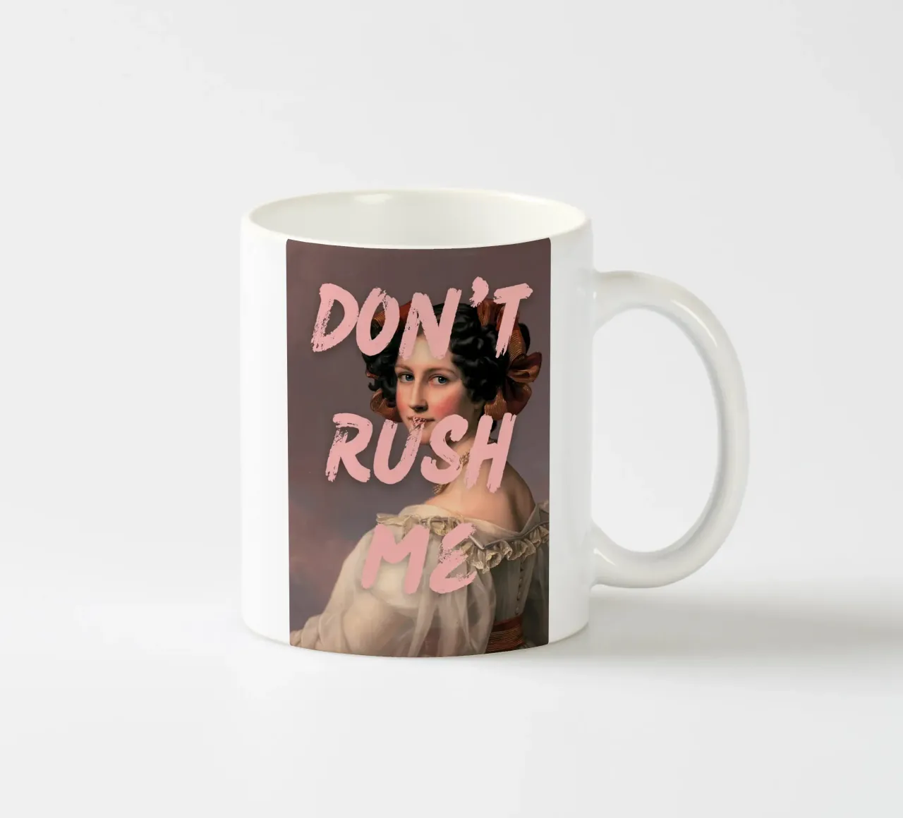 "Don't Rush Me" - Pop-Art, klassischer Remix, Empowerment, Pink Keramik Tasse von NorwesClub