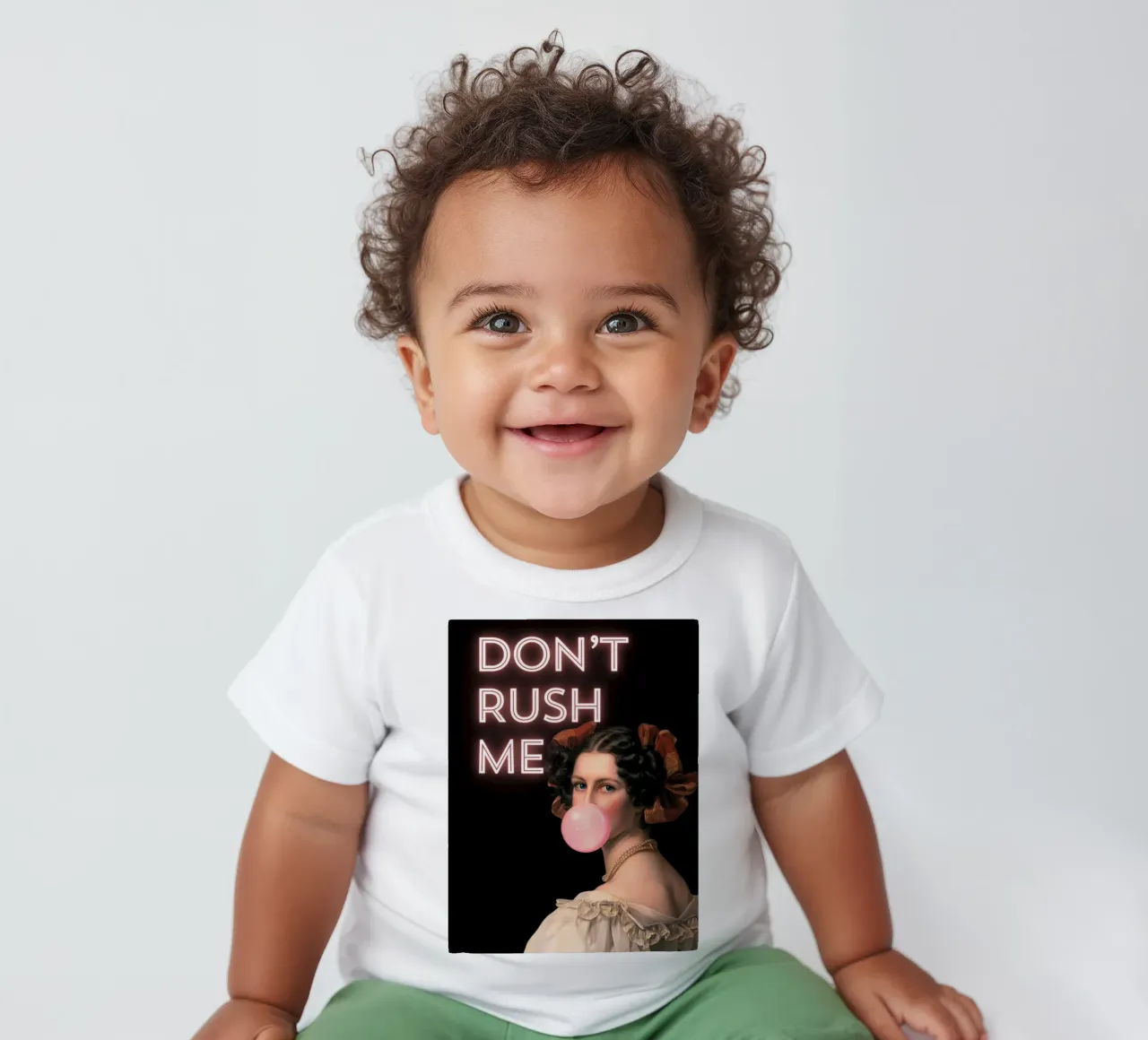 "Don't Rush Me" - Arte pop, bagliore al neon, remix classico, energia maglietta neonato da NorwesClub