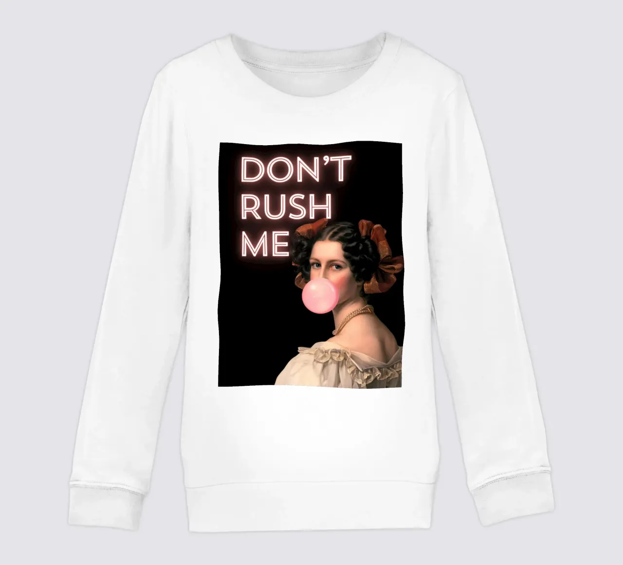 "Don't Rush Me" - Arte pop, bagliore al neon, remix classico, energia felpa bambino da NorwesClub