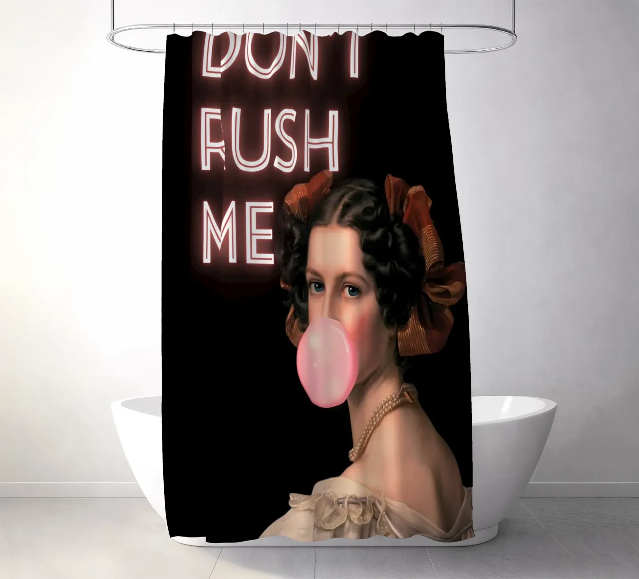 "Don't Rush Me" - Pop-Art, Neon-Glühen, klassischer Remix, Empower Duschvorhang von NorwesClub