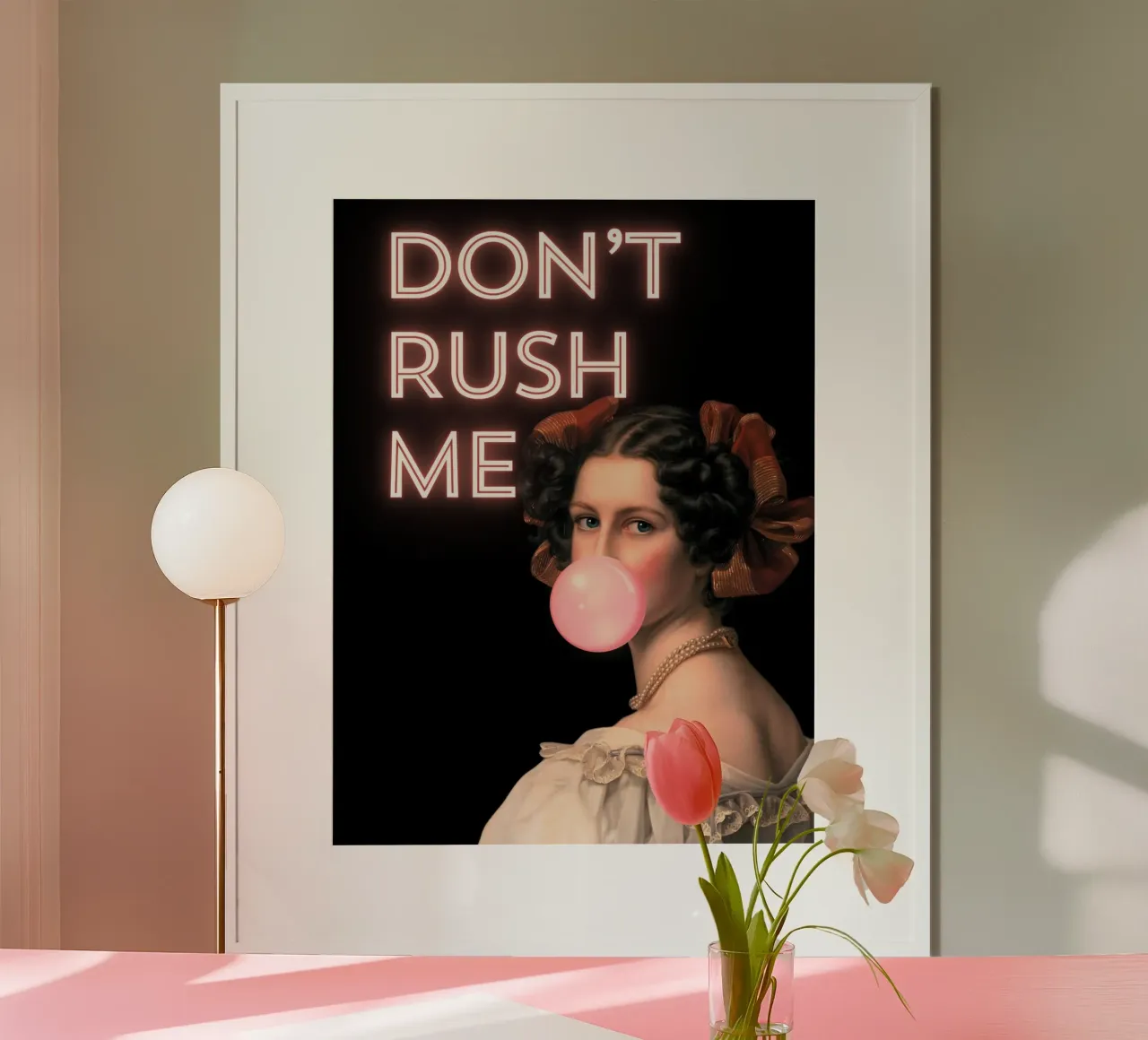 "Don't Rush Me" - Pop-Art, Neon-Glühen, klassischer Remix, Empower Hahnemühle von NorwesClub