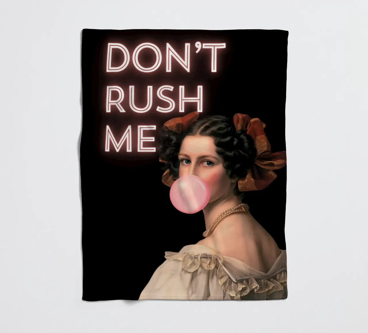 "Don't Rush Me" - Pop-Art, Neon-Glühen, klassischer Remix, Empower Fleecedecke von NorwesClub