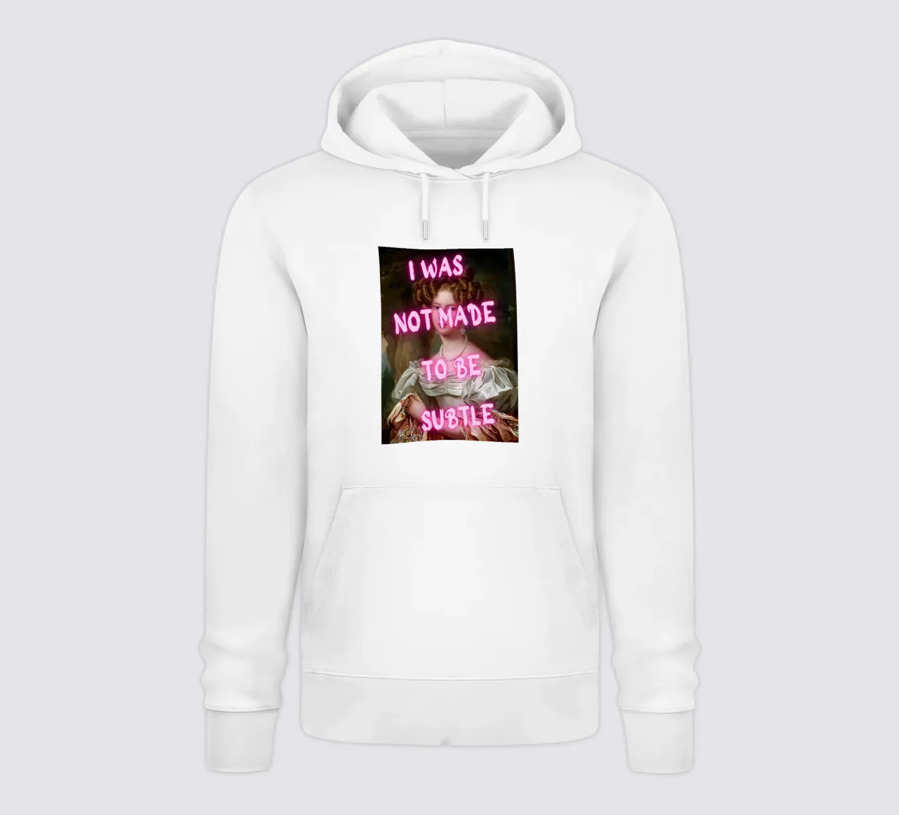 "Not Subtle" - Pop Art, Remix classico, Empowerment, Pin al neon felpa con cappuccio da NorwesClub