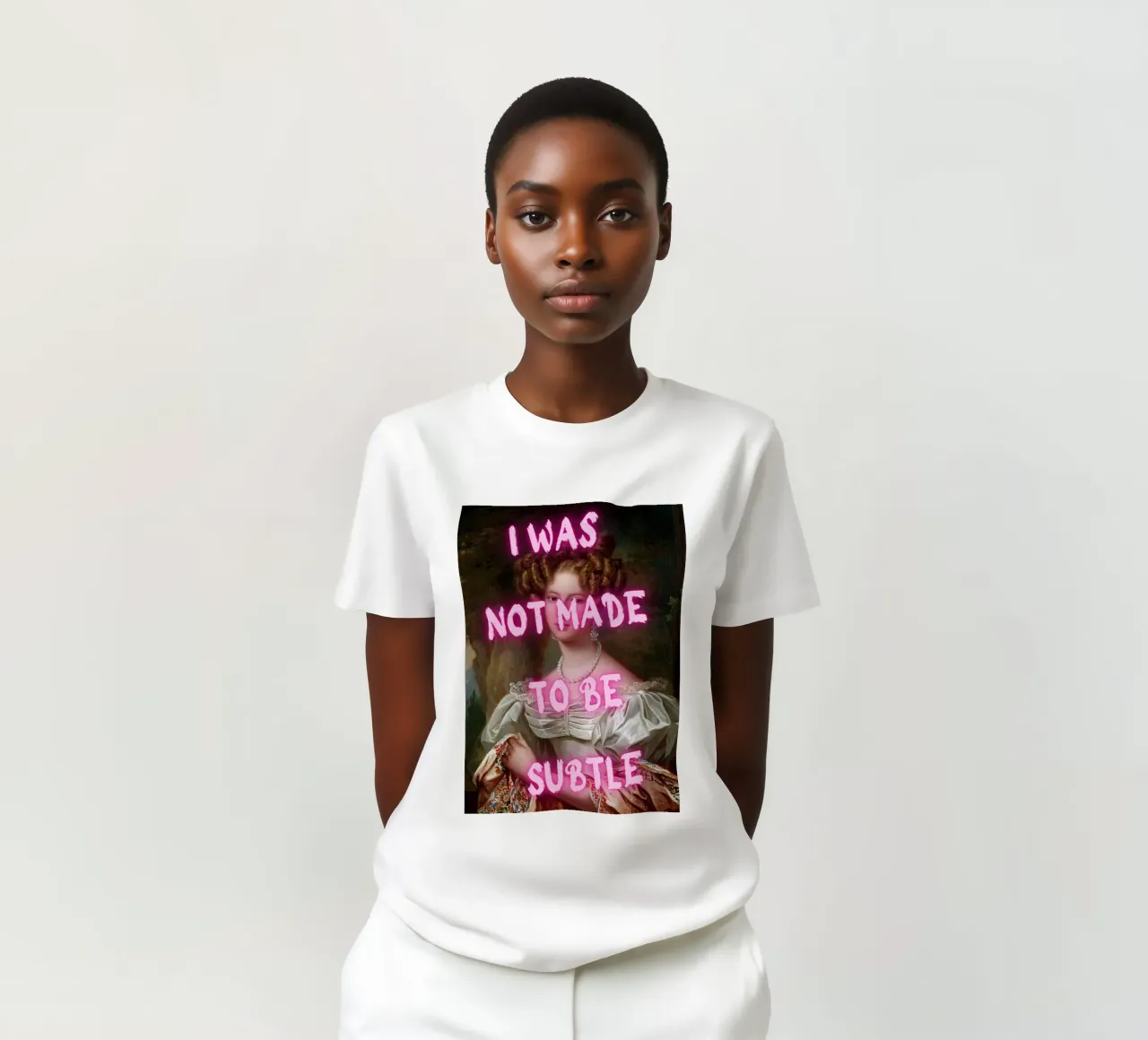 "Not Subtle" - Pop Art, Remix classico, Empowerment, Pin al neon t-shirt da NorwesClub