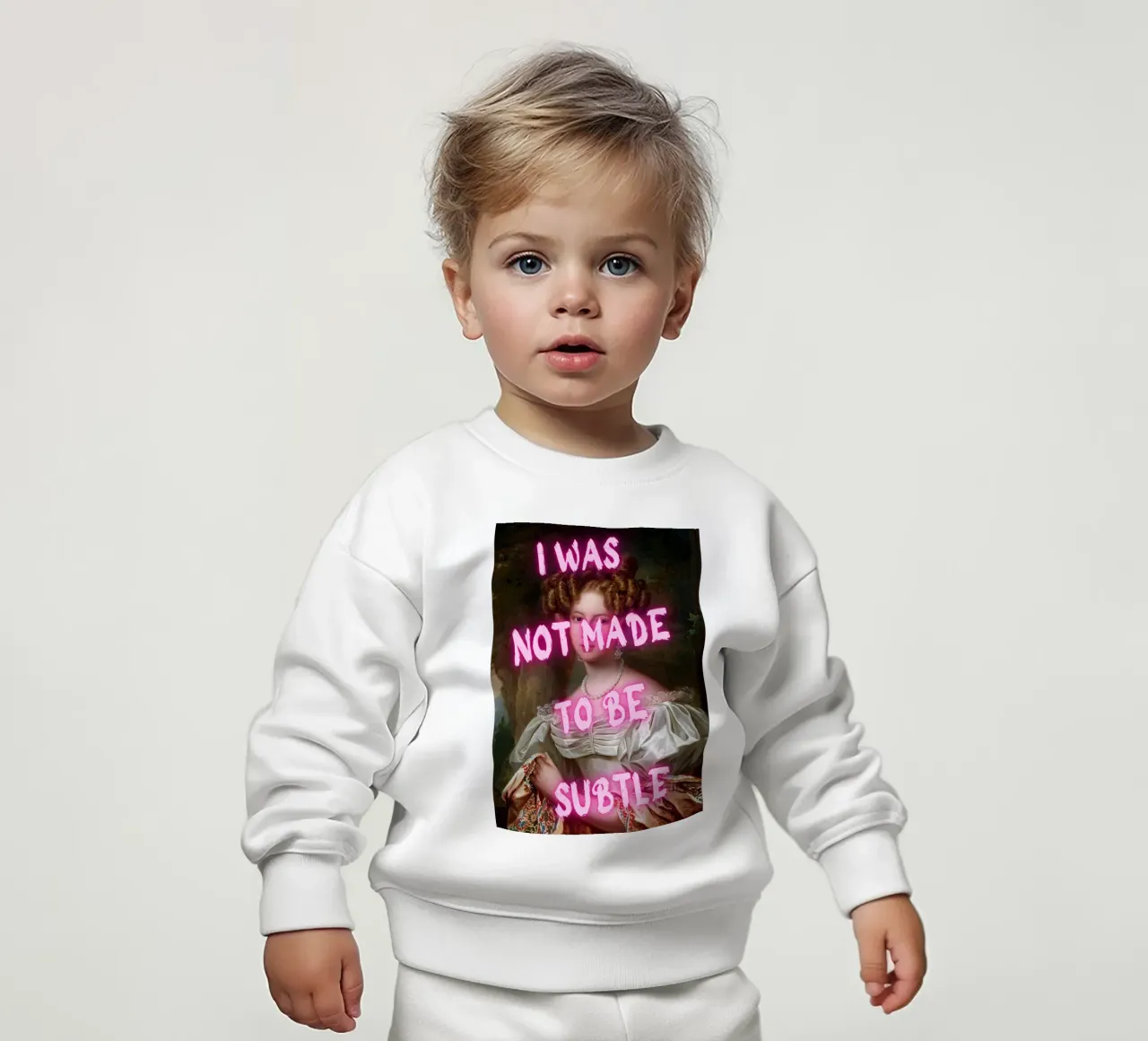 "Niet Subtiel" - Pop Art, Klassieke Remix, Empowerment, Neon Pin baby sweatshirt van NorwesClub