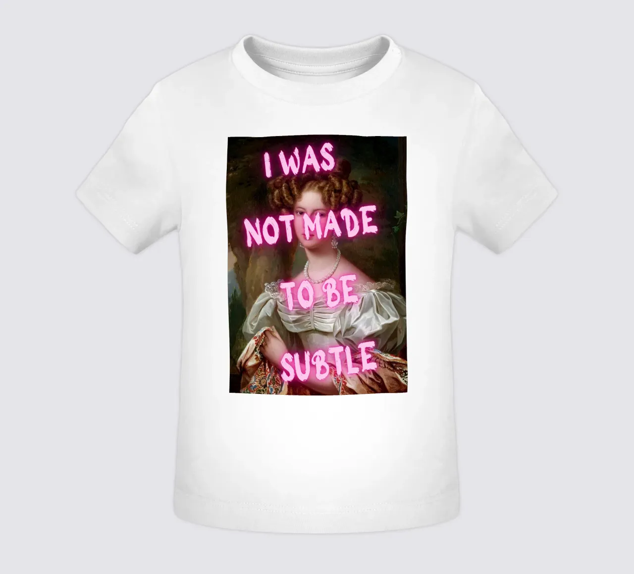 "Not Subtle" - Pop Art, Remix classico, Empowerment, Pin al neon maglietta neonato da NorwesClub