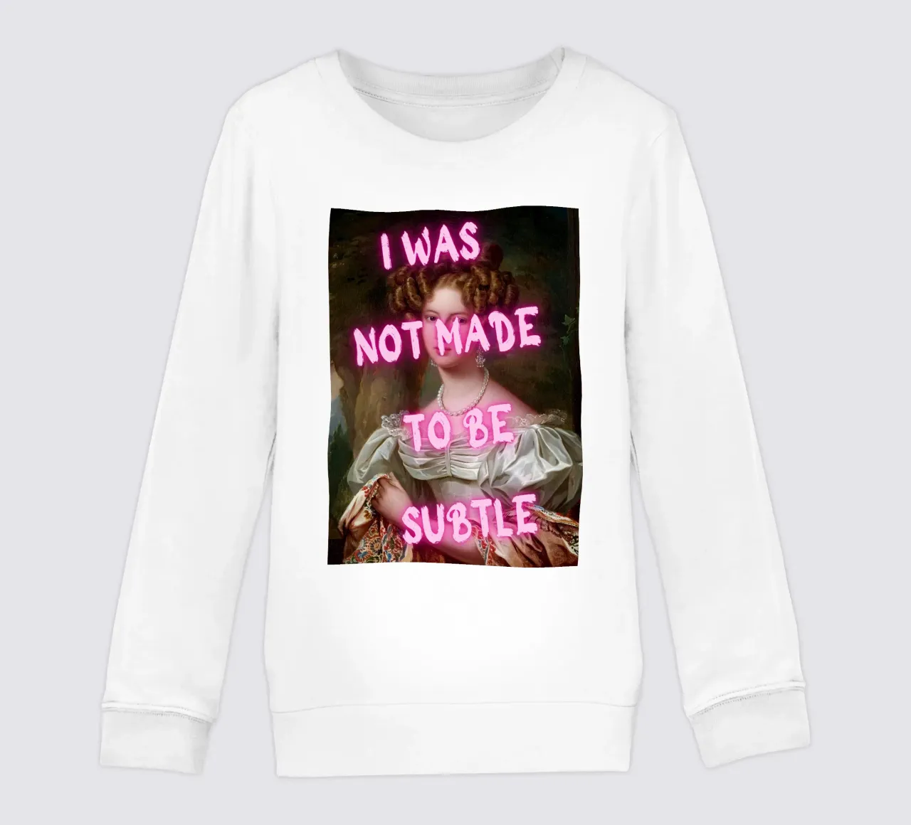 "Not Subtle" - Pop Art, Remix classico, Empowerment, Pin al neon felpa bambino da NorwesClub
