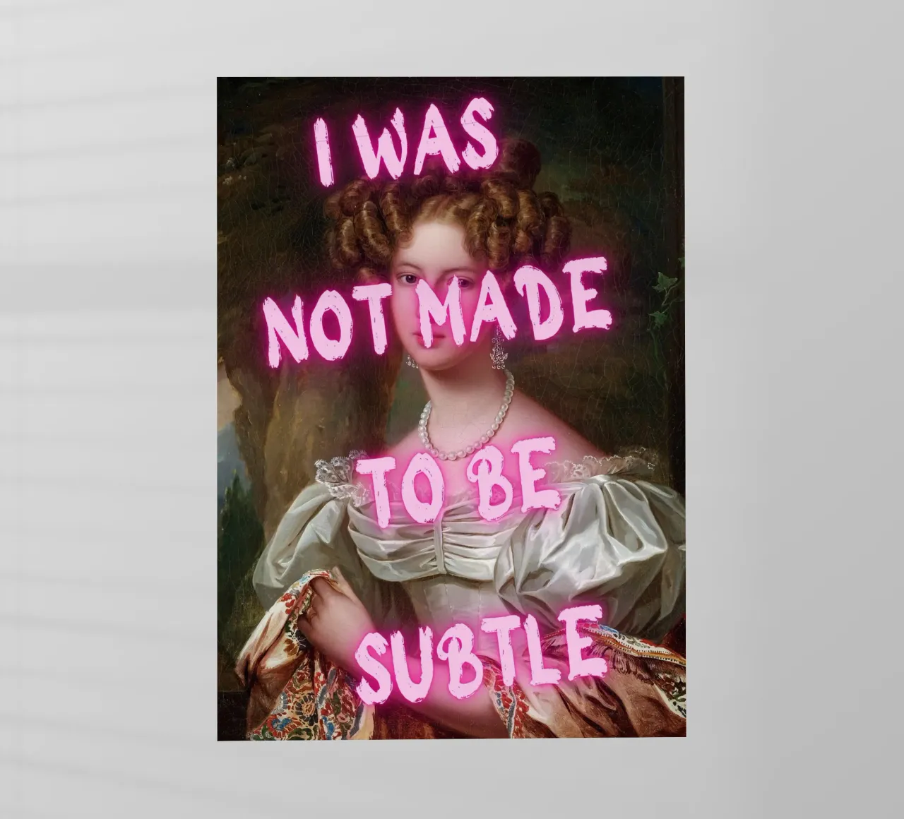 "Not Subtle" - Pop Art, Remix Clásico, Empoderamiento, Pin Neón lámina retroiluminada de NorwesClub