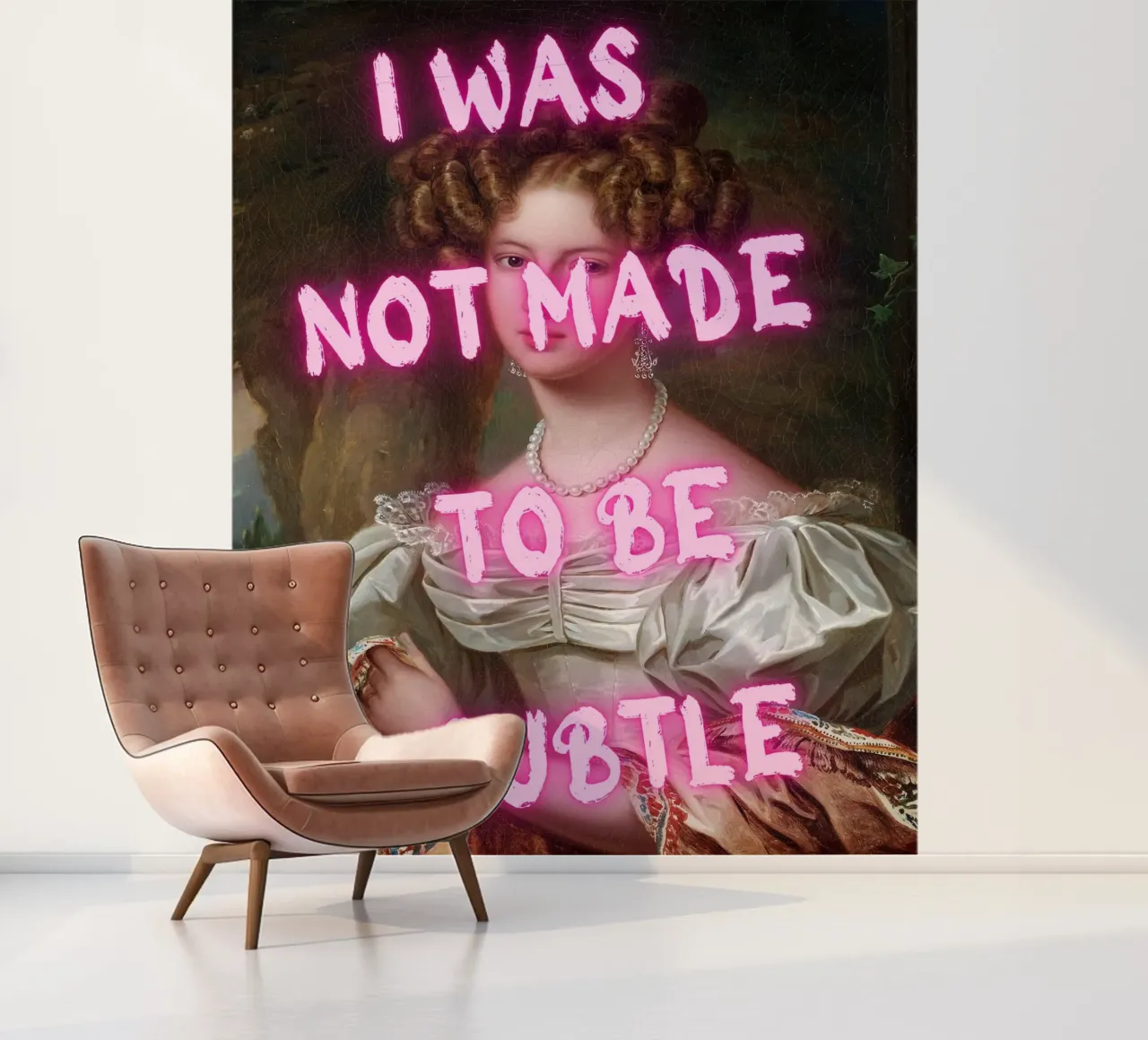 "Not Subtle" - Pop Art, Remix Clásico, Empoderamiento, Pin Neón papel para pared de NorwesClub
