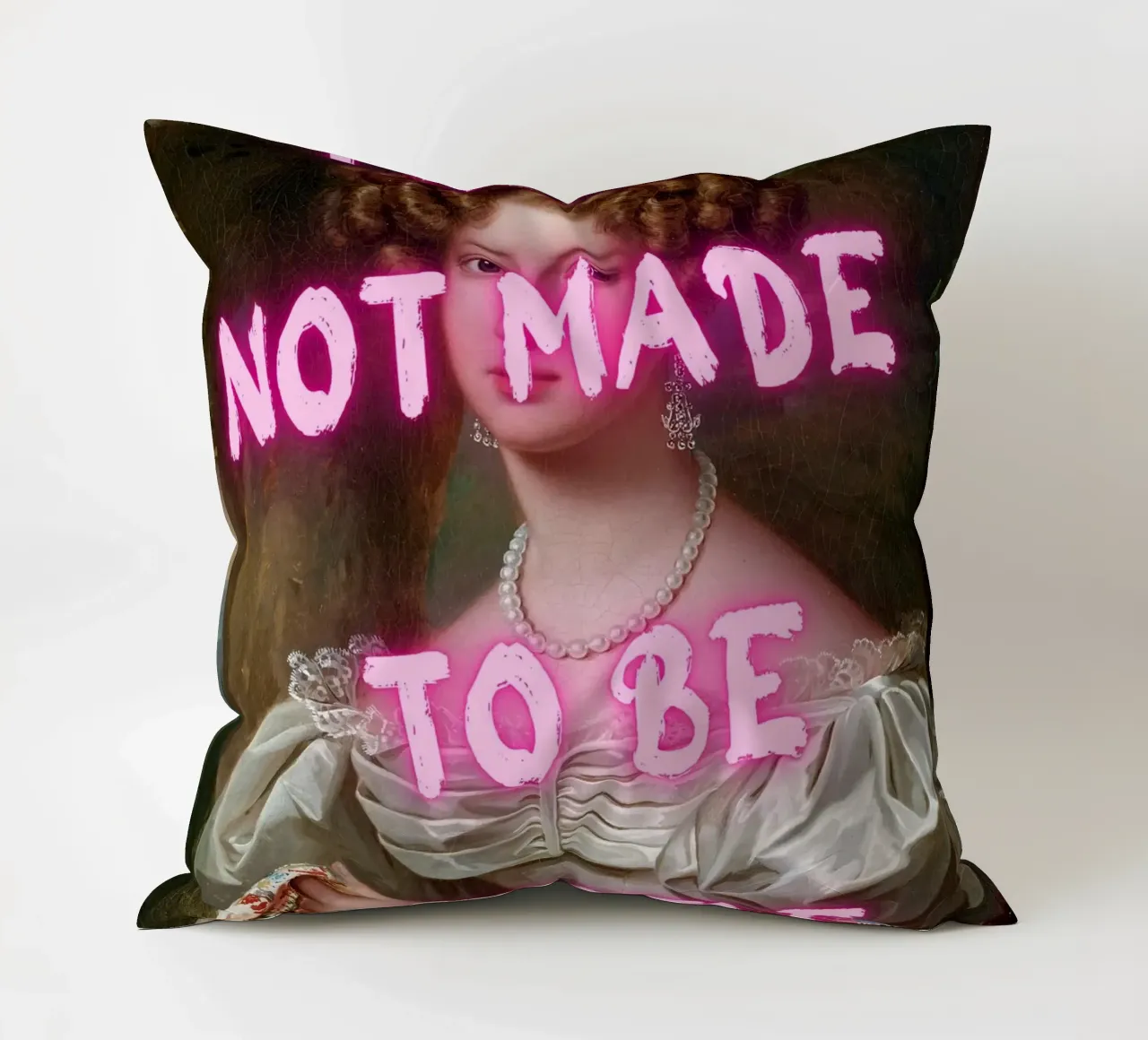 "Not Subtle" - Pop Art, Remix classico, Empowerment, Pin al neon cuscino da NorwesClub
