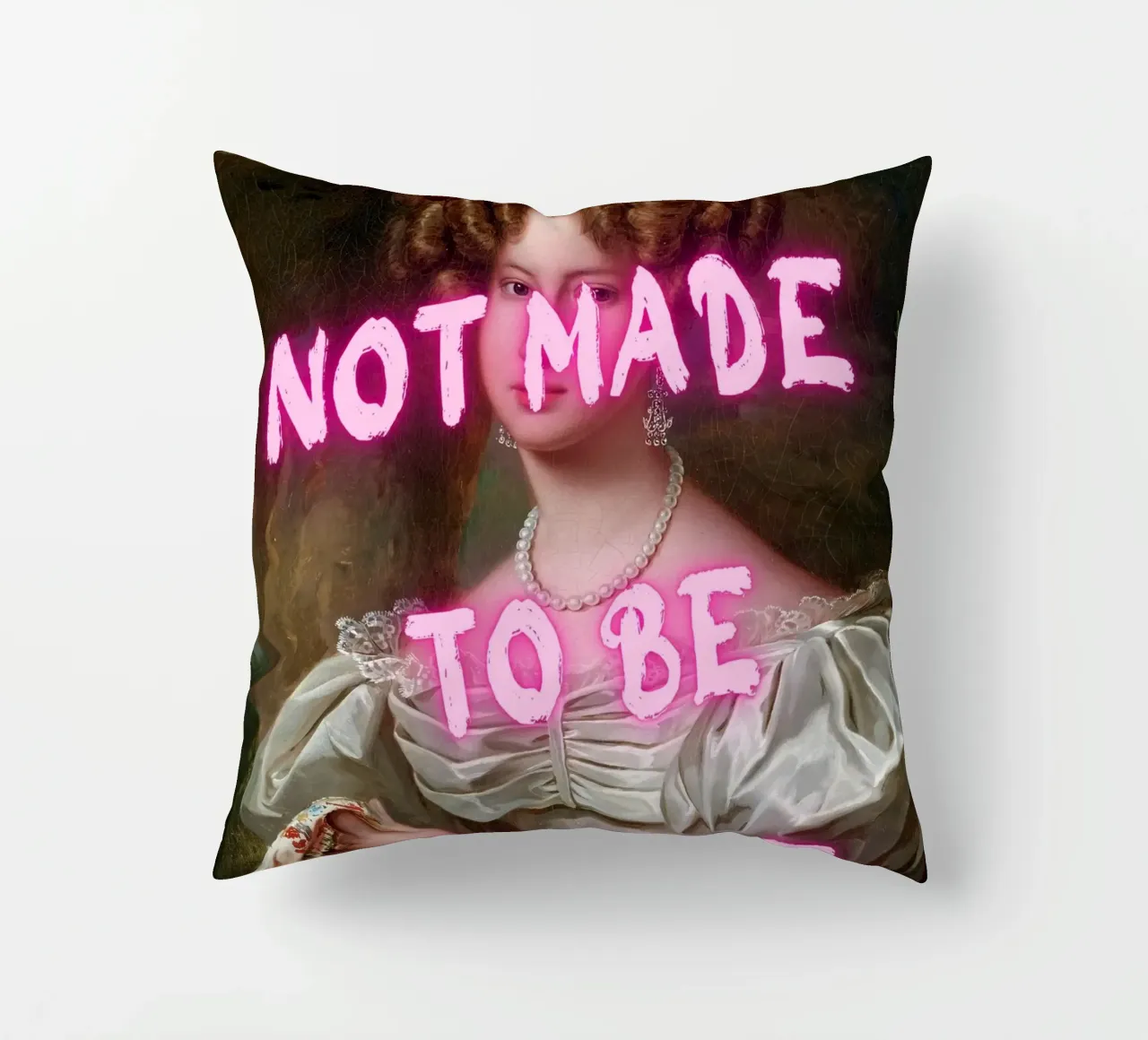 "Not Subtle" - Pop Art, Remix classico, Empowerment, Pin al neon cuscino da NorwesClub