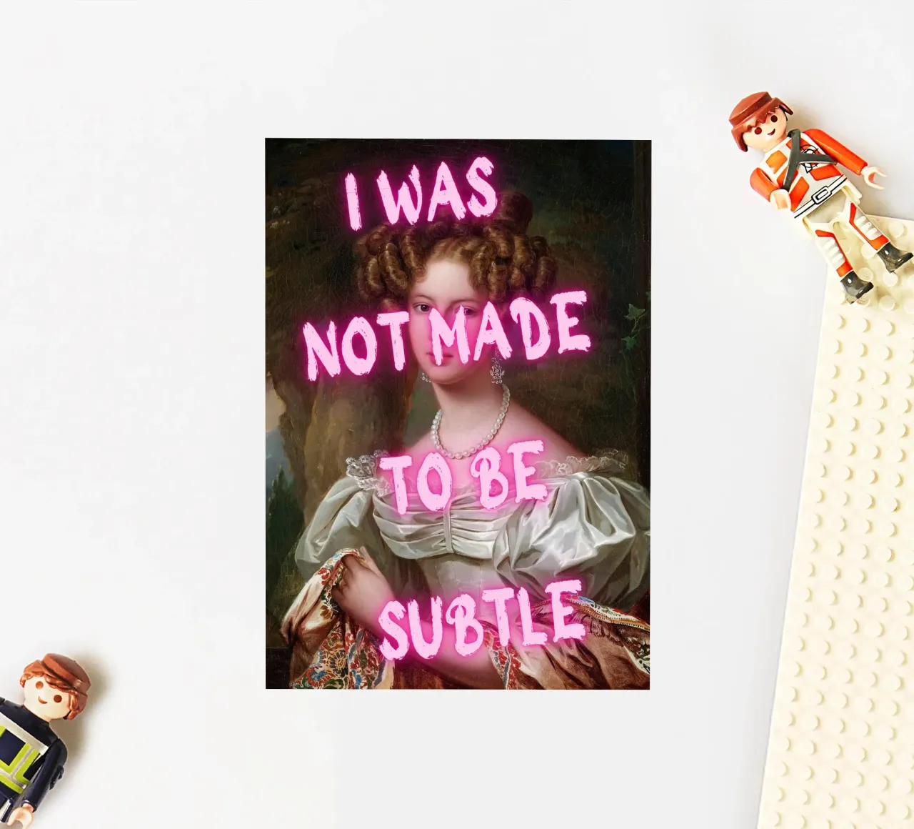"Not Subtle" - Pop Art, Remix Clásico, Empoderamiento, Pin Neón pegatina de NorwesClub