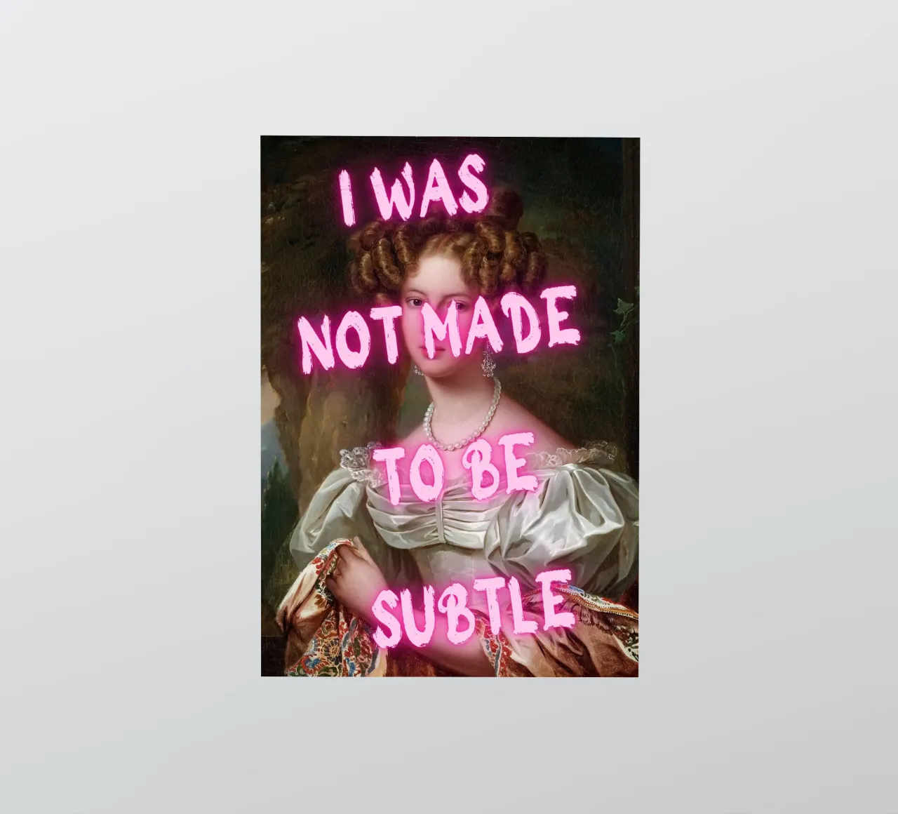 "Not Subtle" - Pop Art, Remix Clásico, Empoderamiento, Pin Neón pegatina de NorwesClub