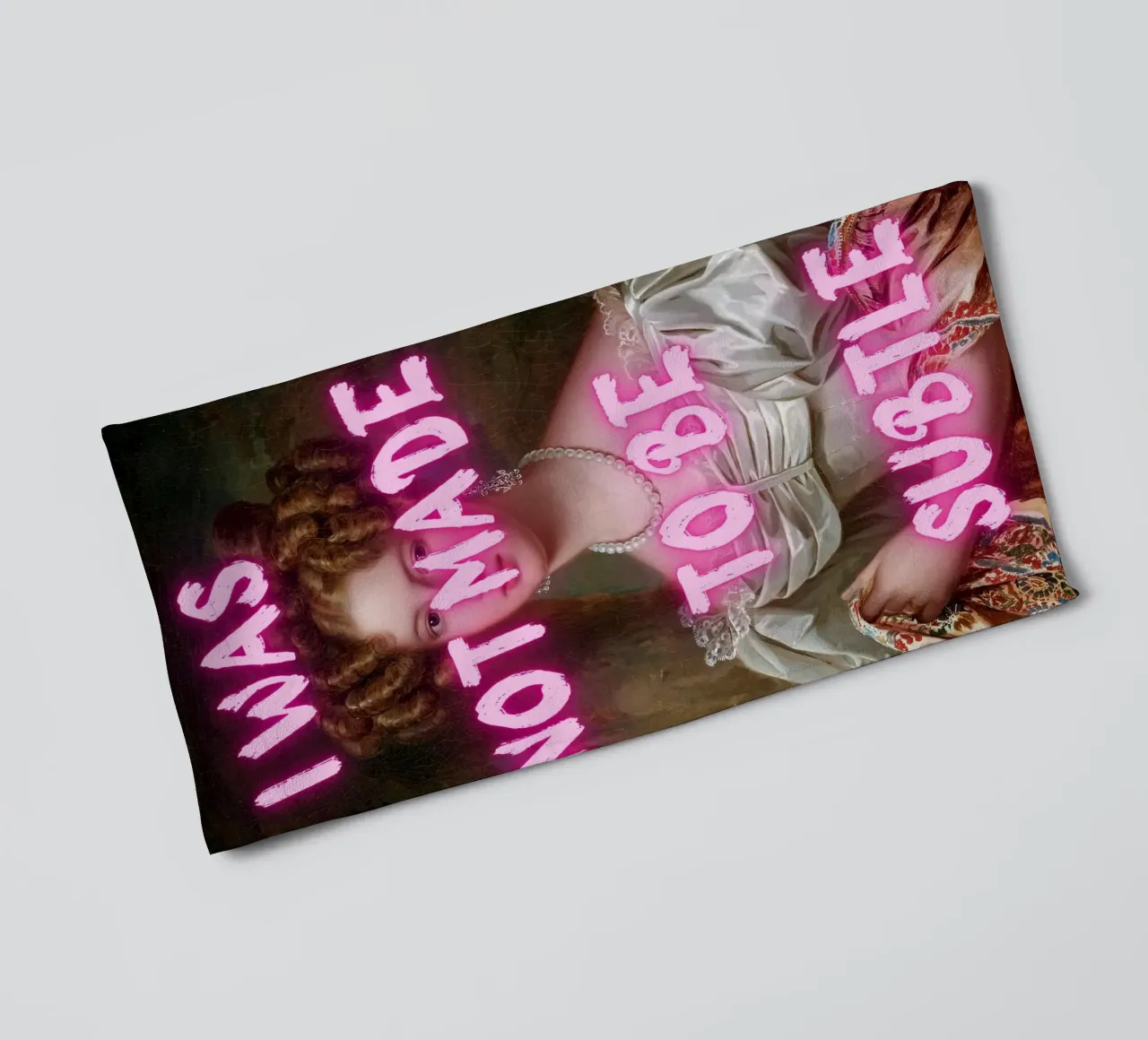 "Not Subtle" - Pop Art, Remix classico, Empowerment, Pin al neon asciugamano da bagno da NorwesClub