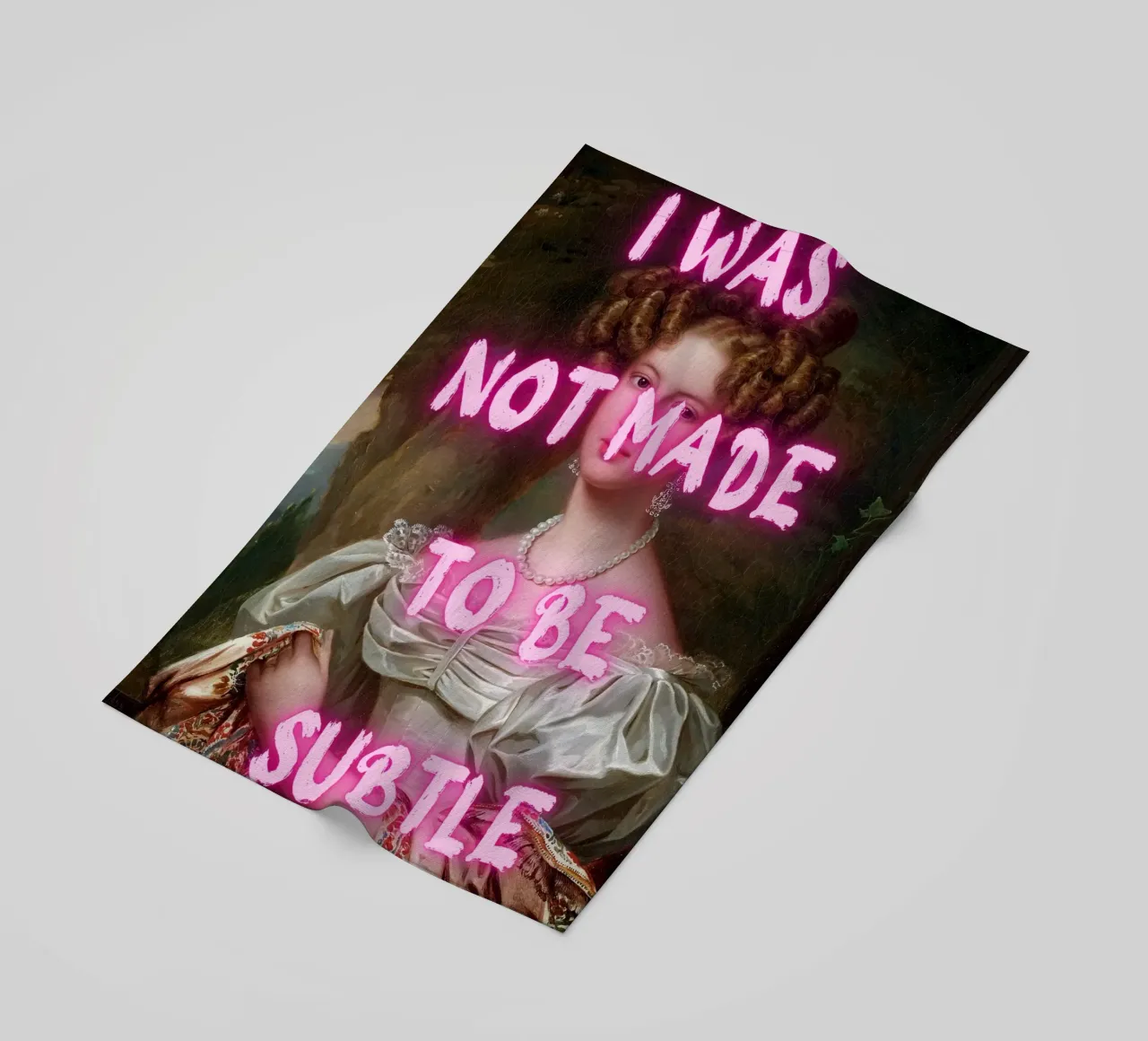"Not Subtle" - Pop Art, Remix classico, Empowerment, Pin al neon telo mare da NorwesClub