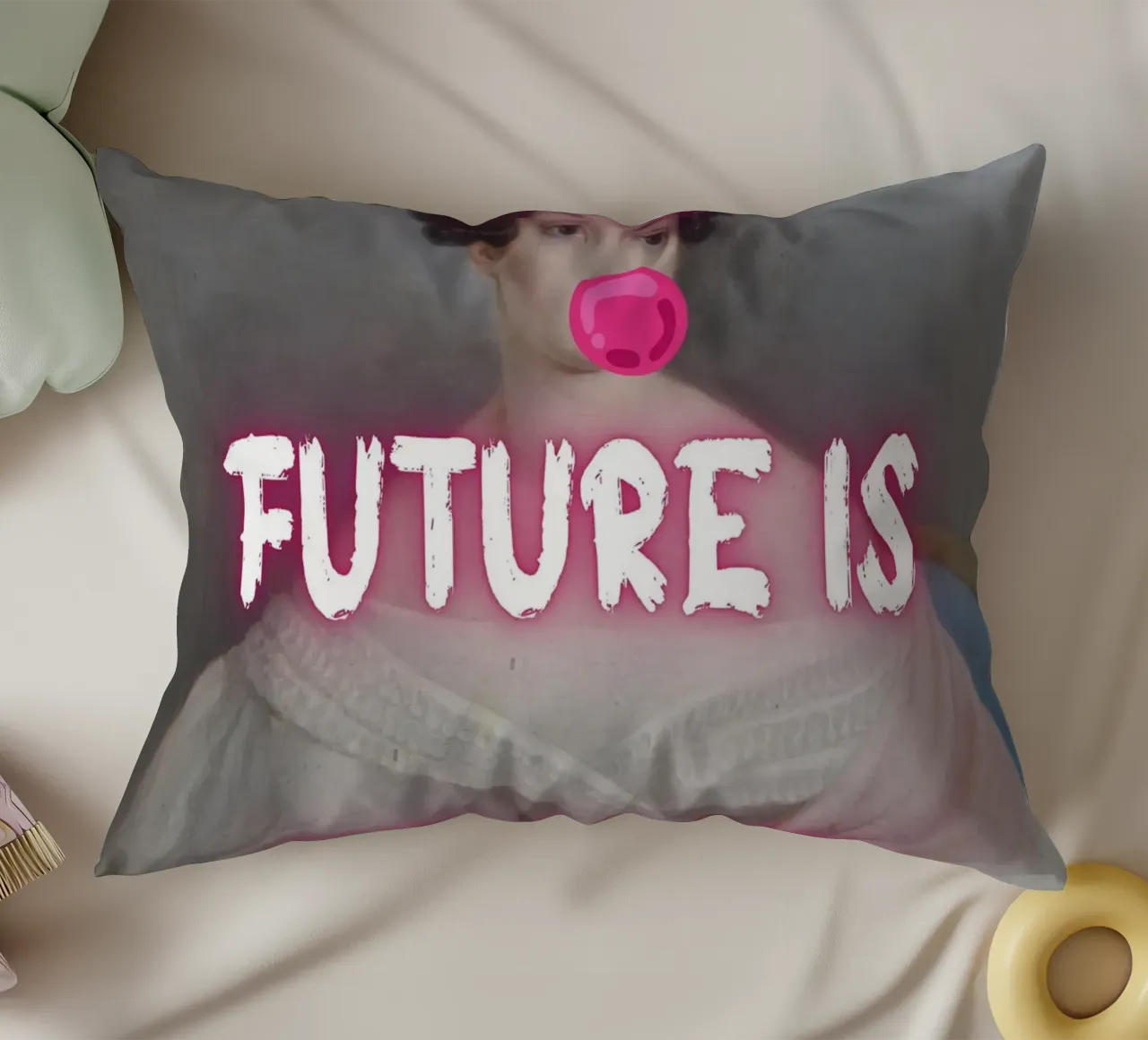 "Il futuro è femmina!" - Pop Art, Remix classico, femminista, audace cuscino da NorwesClub