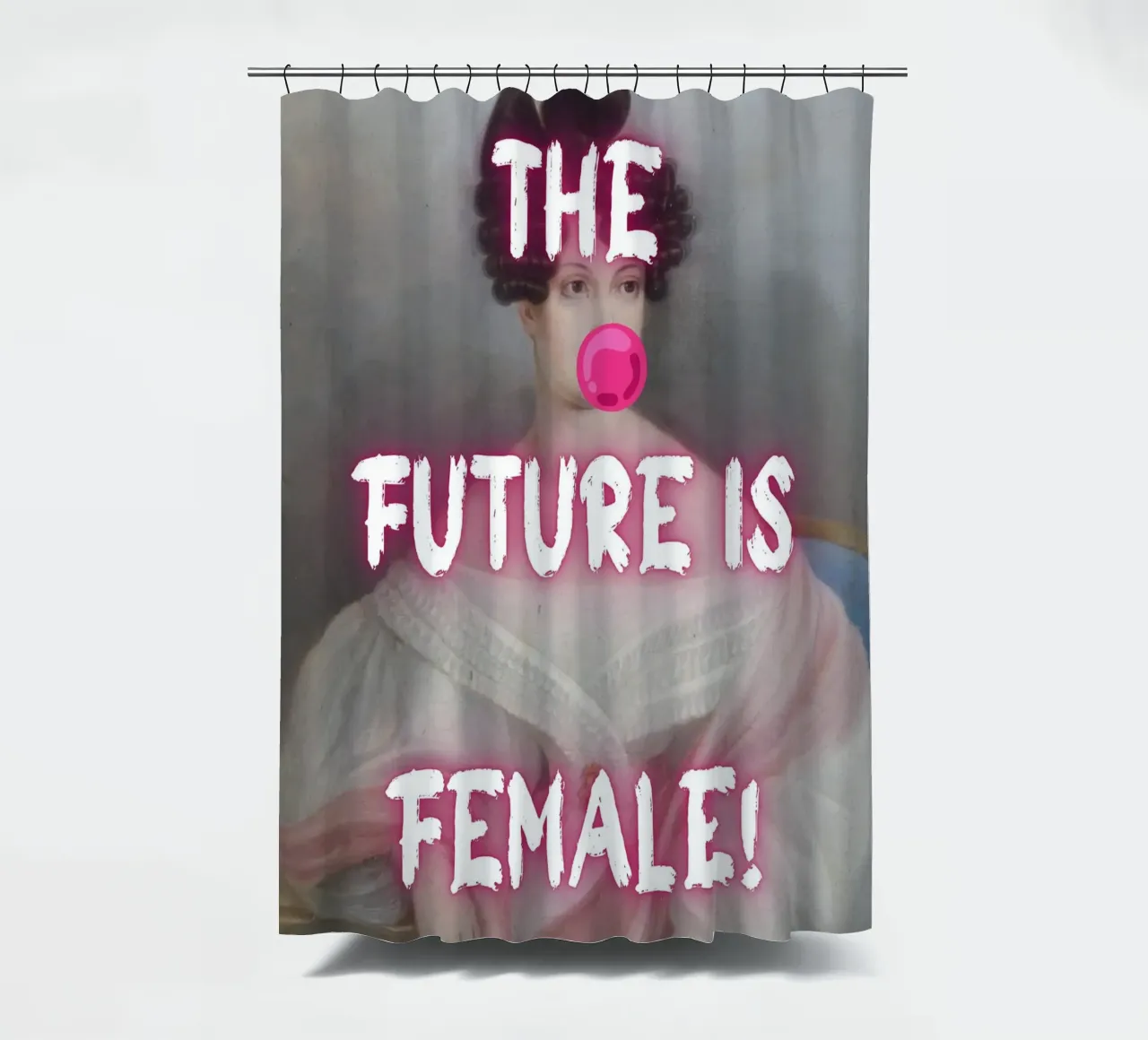 "Il futuro è femmina!" - Pop Art, Remix classico, femminista, audace tenda da doccia da NorwesClub