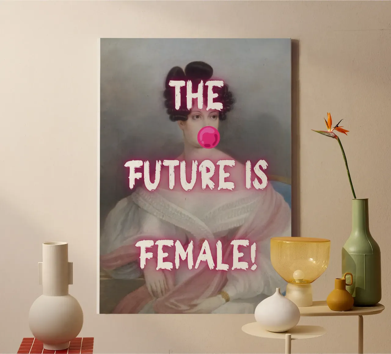 "Il futuro è femmina!" - Pop Art, Remix classico, femminista, audace tela con Cornice a cassetta da NorwesClub