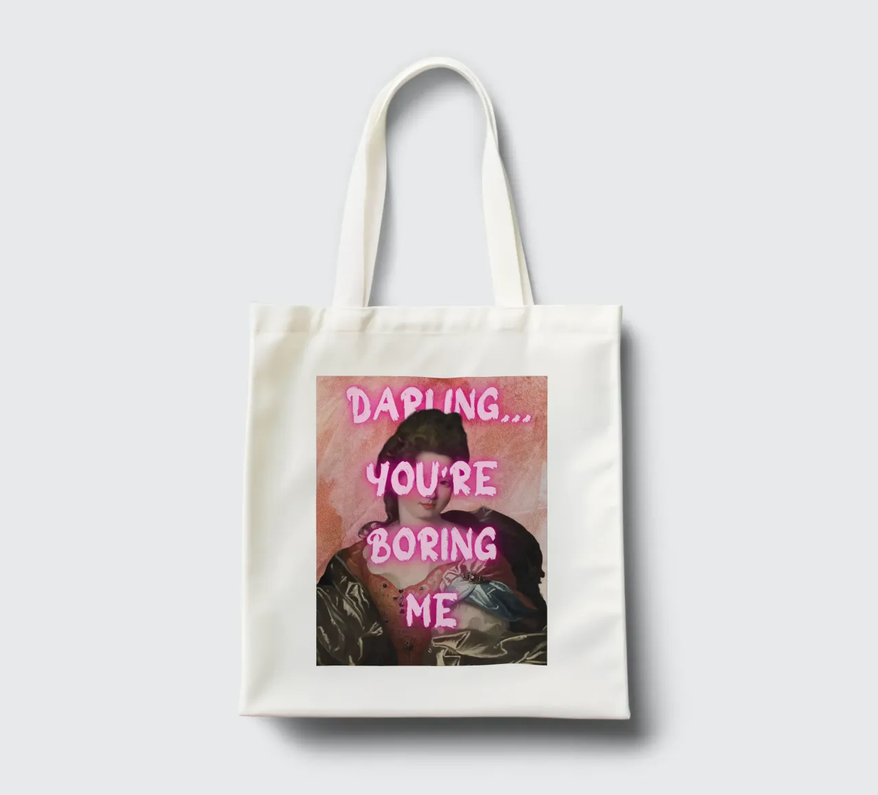 "Cara, mi stai annoiando" - Pop Art, Remix classico, Sarcas borsa in juta da NorwesClub