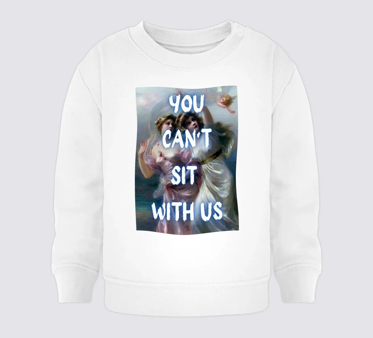 "Can't Sit With Us" - Pop Art, Remix rinascimentale, Meme Cultu felpa neonato da NorwesClub