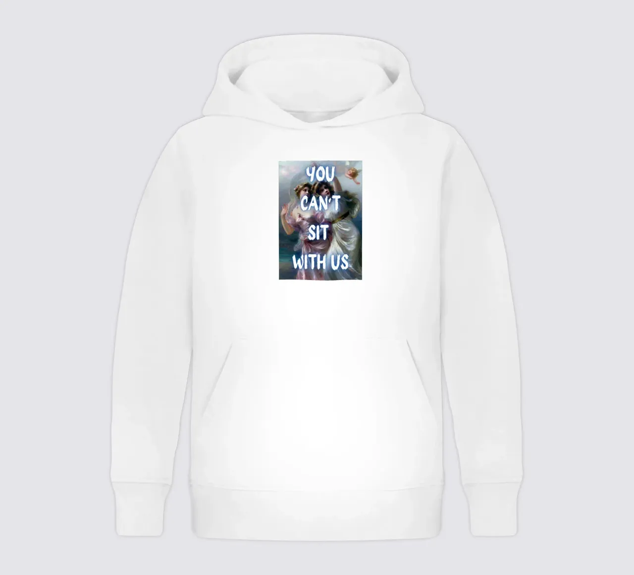 "Can't Sit With Us" - Pop Art, Renaissance Remix, Meme Cultu sudadera con capucha para niño de NorwesClub