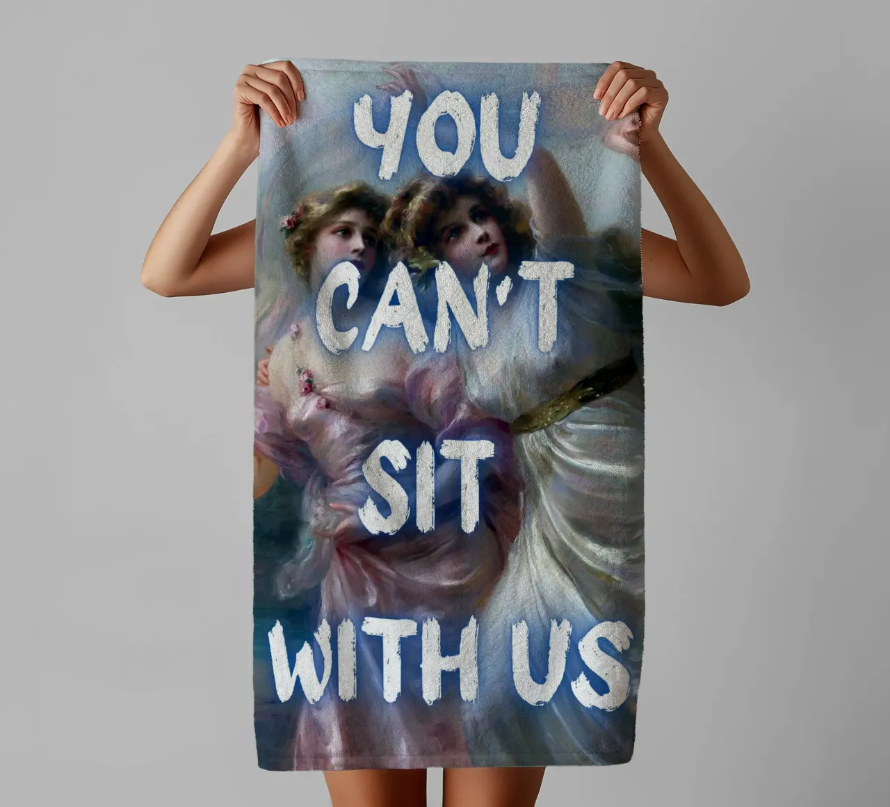 "Can't Sit With Us" - Pop Art, Remix rinascimentale, Meme Cultu asciugamano da bagno da NorwesClub