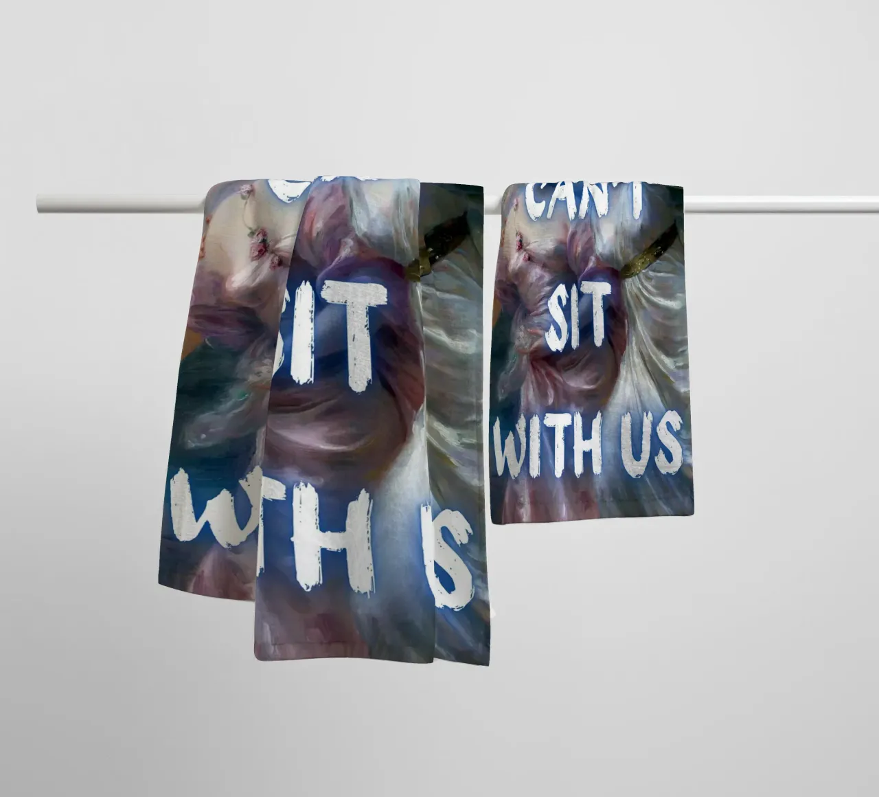 "Can't Sit With Us" - Pop Art, Remix rinascimentale, Meme Cultu asciugamano da bagno da NorwesClub