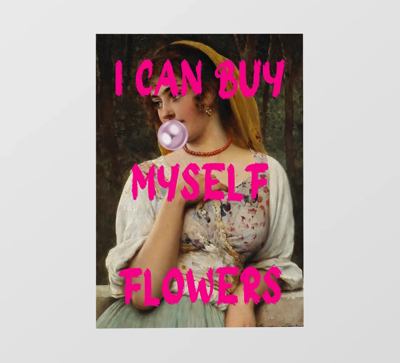 "Buy Myself Flowers" - Pop Art, Remix classico, Empowerment, telo in pvc da NorwesClub