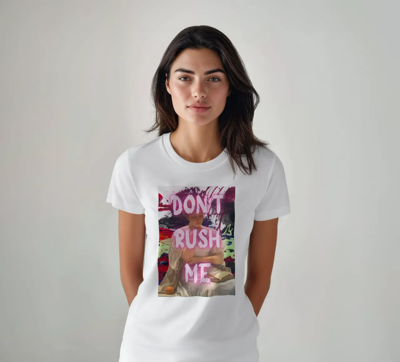 "Don't Rush Me" - Pop Art, Remix classico, Astratto, Pink Aes t-shirt da NorwesClub