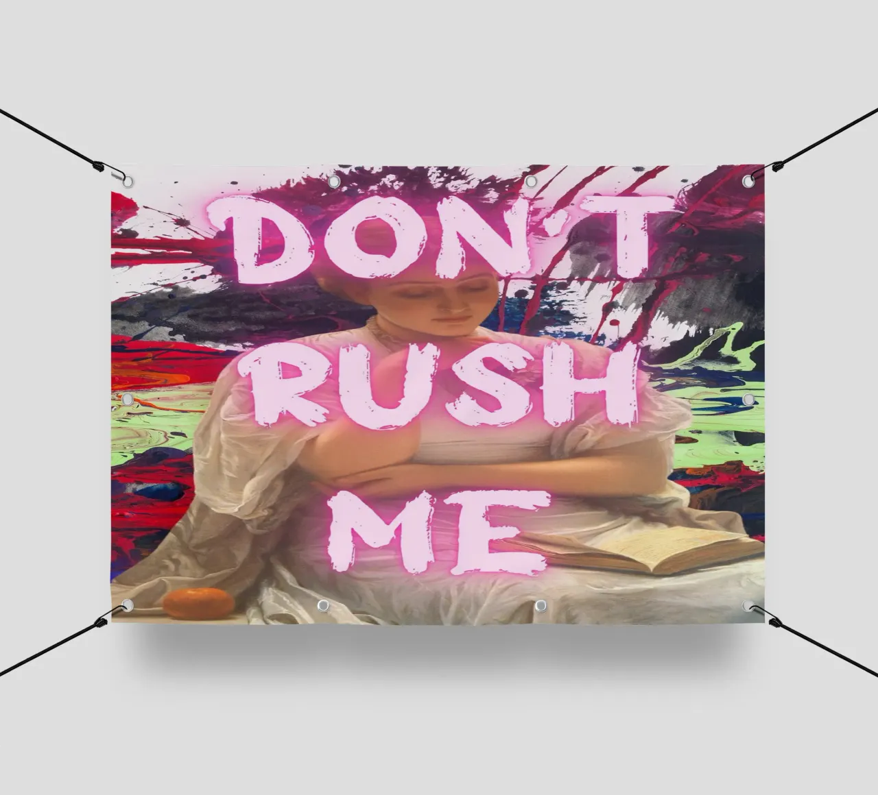 "Don't Rush Me" - Pop Art, Remix classico, Astratto, Pink Aes telo in pvc da NorwesClub
