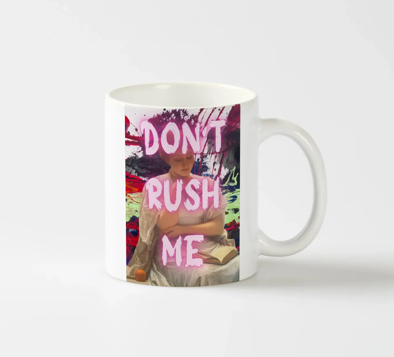 "Don't Rush Me" - Pop Art, Remix classico, Astratto, Pink Aes tazza in ceramica da NorwesClub