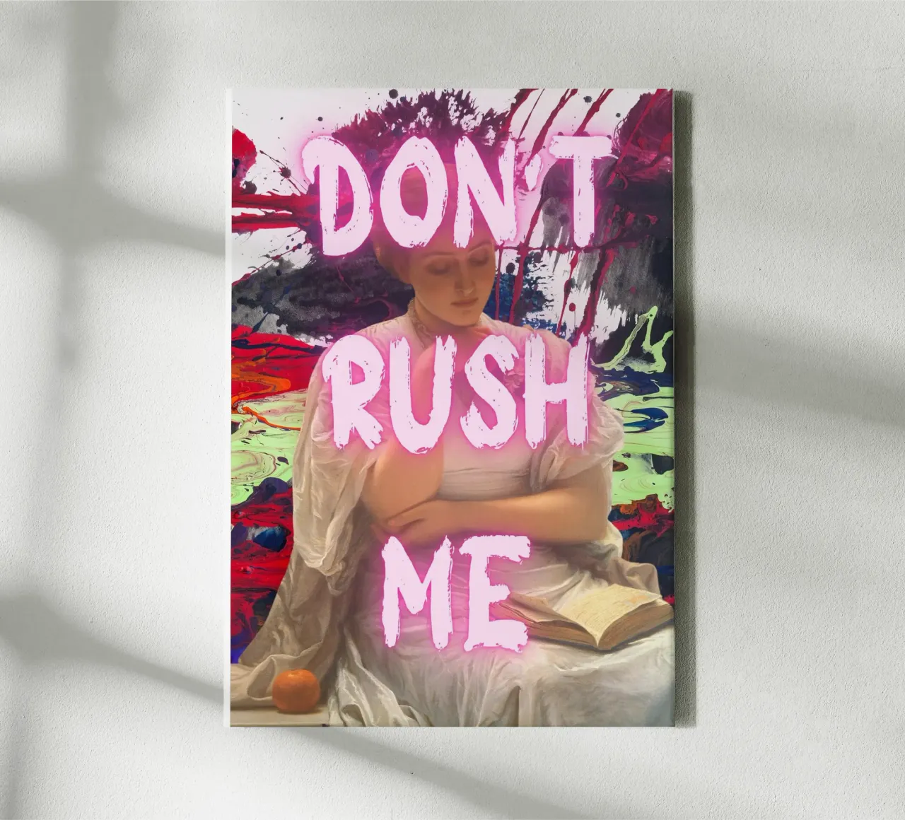 "Don't Rush Me" - Pop Art, Remix classico, Astratto, Pink Aes tela da NorwesClub