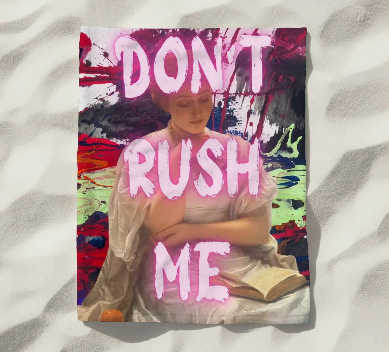"Don't Rush Me" - Pop Art, Remix classico, Astratto, Pink Aes telo mare da NorwesClub