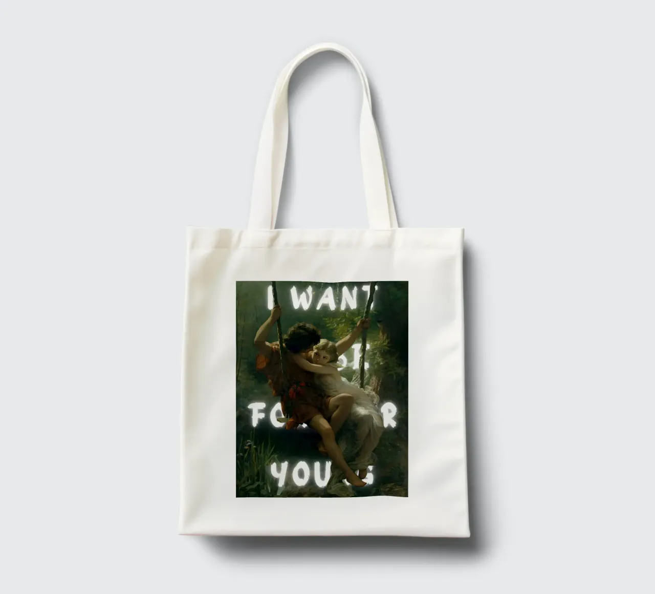 "Lo voglio per te" - Pop Art romantico, Remix classico, Ether borsa in juta da NorwesClub
